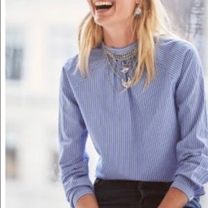 Sezane blue and white striped blouse